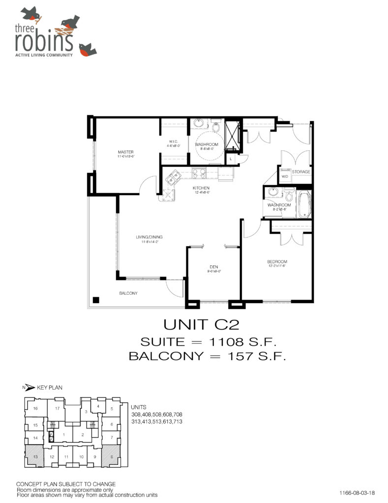 Unit C2 Floor Plan at Three Robins Stony Plain